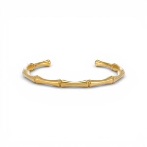 NWT Adornia 18K Plated Stainless Steel Tarnish-Resistant Bamboo Cuff Bracelet